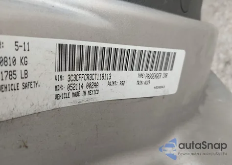 2012 Fiat 500 Lounge из США, поврежденный, VIN 3C3CFFCR3CT118113